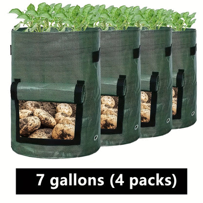Fabric Grow Bags with Lid and Handles for Potatoes, Tomatoes and Vegetables in Three Checkout Options