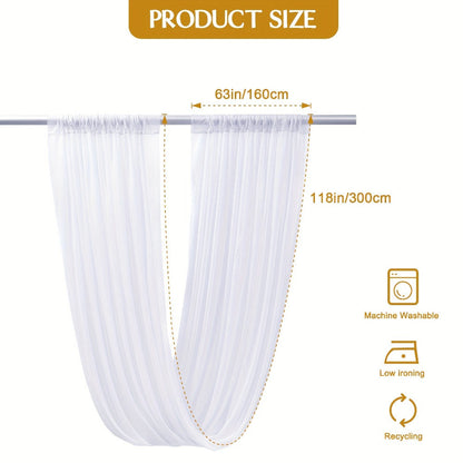 Six-Pack 63-by-118-Inch Sheer Chiffon Wedding Drape Curtains in 12 Source-Labeled Color Options