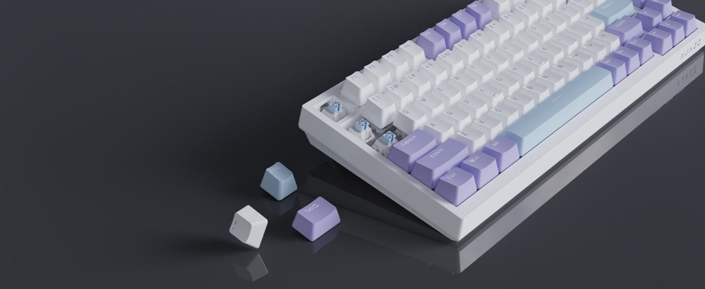 Hot Swap Gasket Mechanical Keyboard AJAZZ AK820 75% – Wireless 2.4GHz & Wired, Volume Knob, South-Facing RGB, Poron Foam, PBT Keycaps, Programmable, 11 Switch & Color Options for PC & Mac
