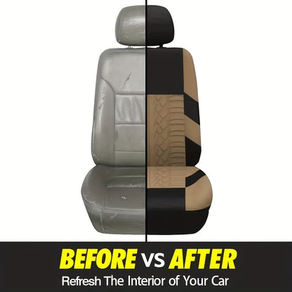 Car Seat Covers 5-Seat Tire-Track Full-Enclosure Design in Breathable Polyester and Eighteen Colors