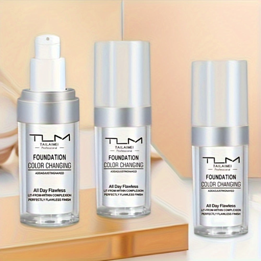TLM Color Shifting Foundation BB Cream 3 Pack - Temperature Adaptive Skin Tone Matching Base Makeup Buildable Coverage Lightweight Flawless Finish All Skin Types Women Gift Set