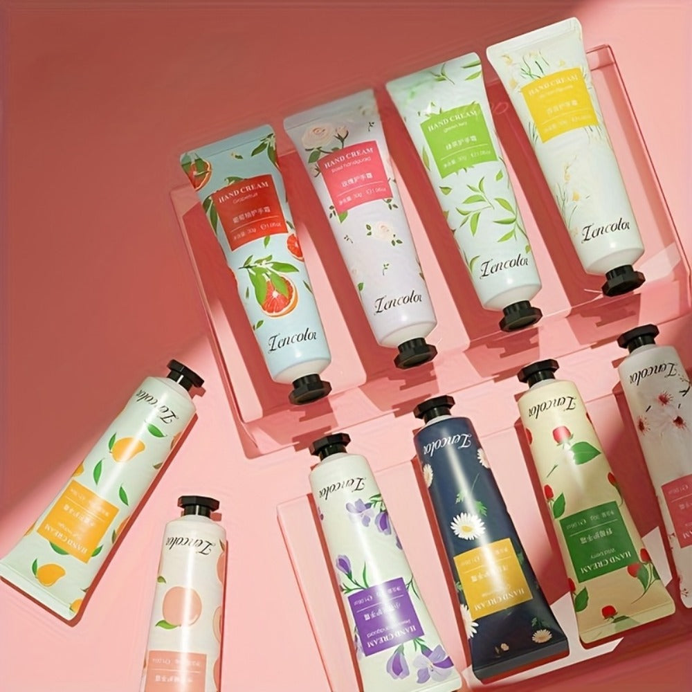 Thirty-Piece Mini Hand Cream Assortment with Random Fruit and Floral Tube Prints for Travel Sets