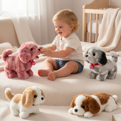 Electronic Walking Plush Animal Toys with Nine Dog, Cat or Chick Styles and Boxed or Boxless Options