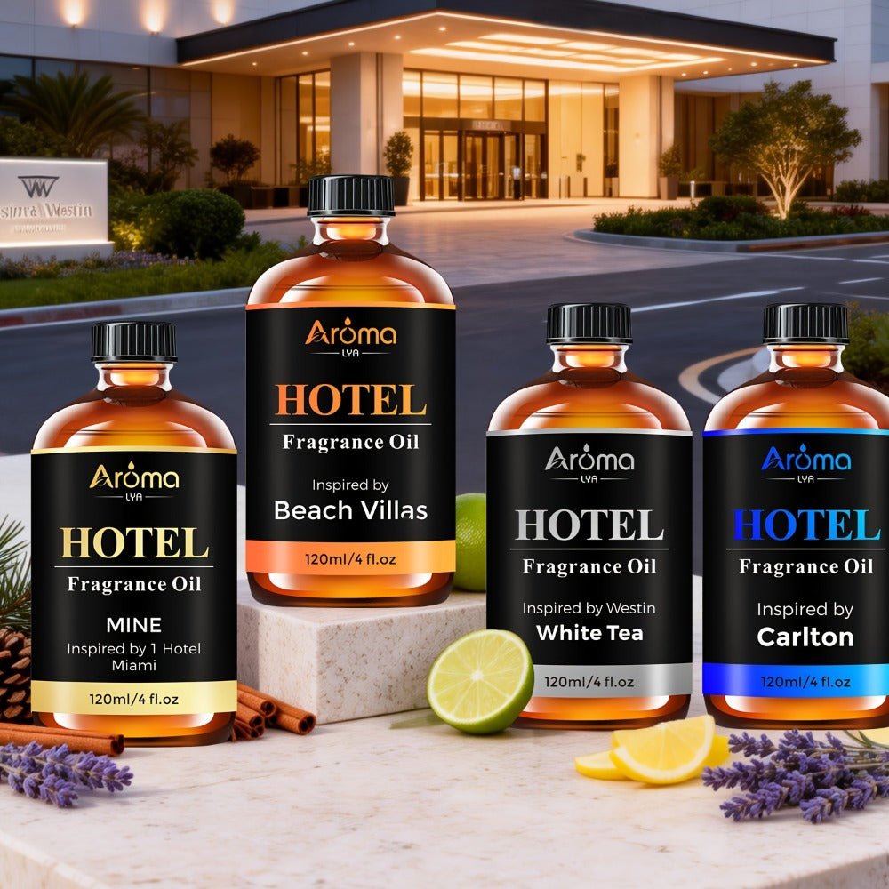 Essential Oil Hotel Fragrance 120ml with White Tea, CapriBreeze, MINE, Beach Villas or R-C Hotel Scents