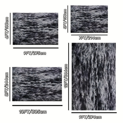 Area Rug Fluffy Faux-Fur Shag in Solid, Tie-Dye and Ombre Colors with Six Retained Room Sizes