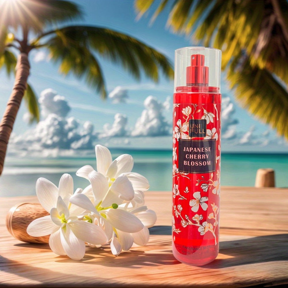 Body Mist Perfume Spray 8oz – 12 Scents Floral Hair & Body Fragrance for Women, Rose, Cherry Blossom, Beach, Long-Lasting Light Scent, Unisex Daily Wear Gift