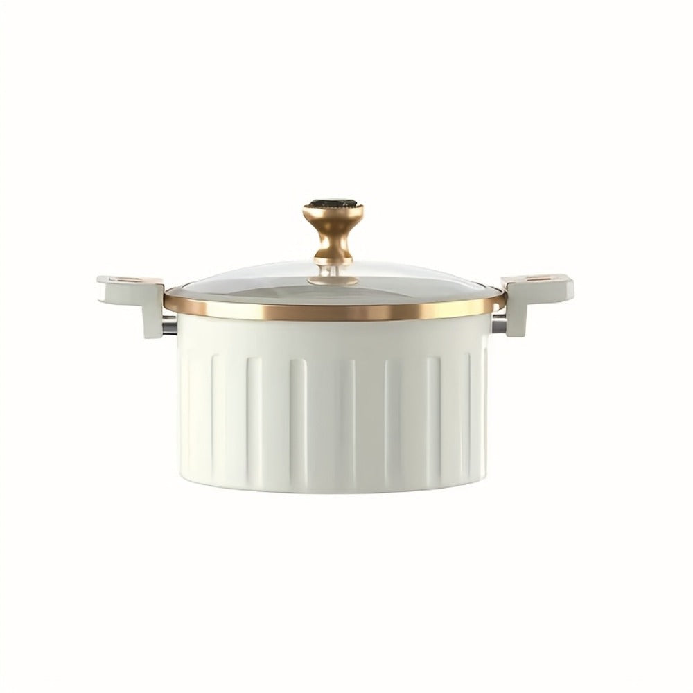 Enamel Cooking Pot Large Capacity – Nonstick Double-Handle Stew Pot for Stewing, Boiling & Baking, Multifunctional Dutch Oven Style Home Pot for Family Gatherings, Holiday Cooking & Everyday Use
