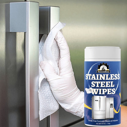 Stainless Steel Cleaning Wipes in One or Two Barrel Packs for Kitchen Appliances, Sinks, Cookware and Surfaces