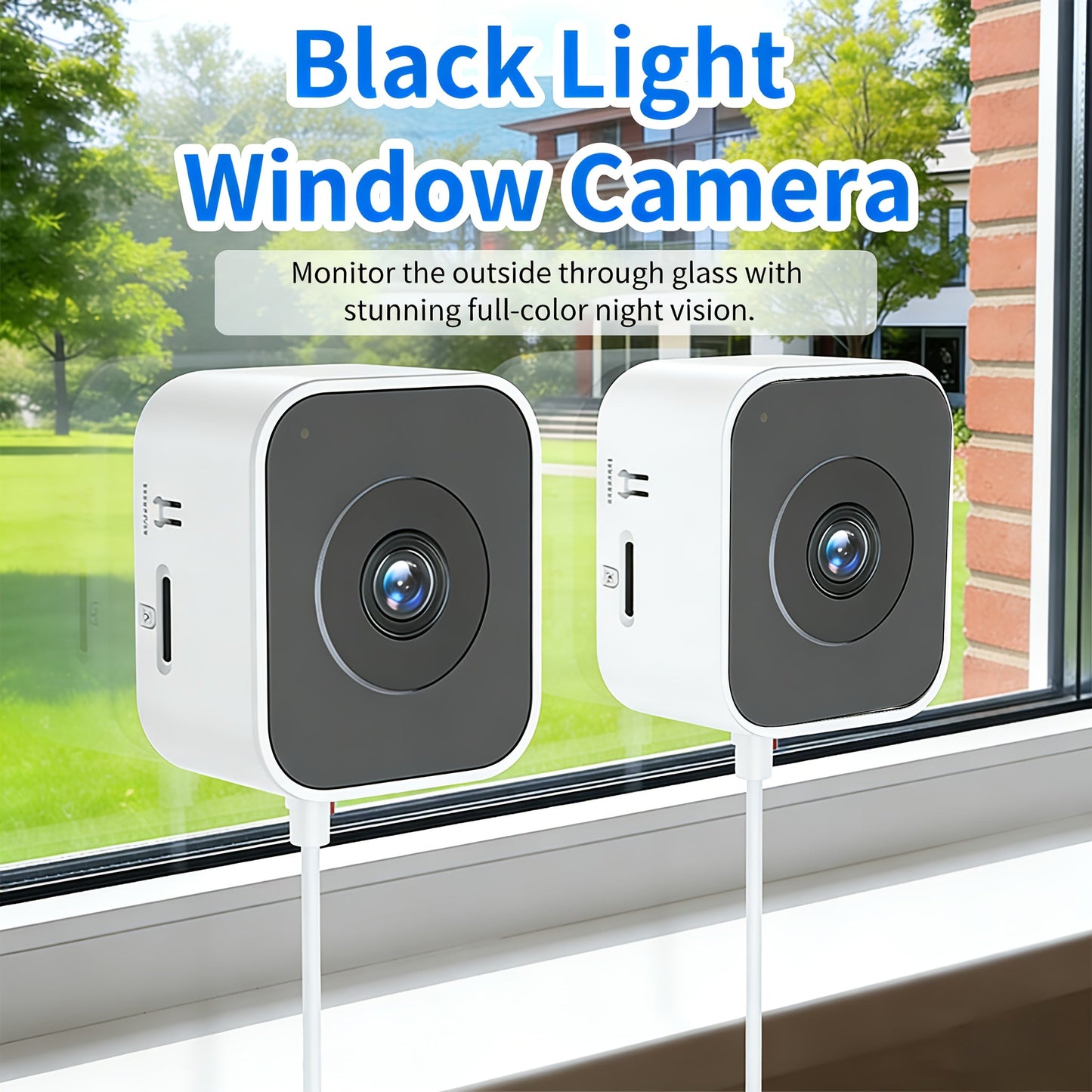 Security Camera 6MP Window Model with Dual-Band WiFi, Full-Color Night Vision, Human Detection and 1 or 2 Pack