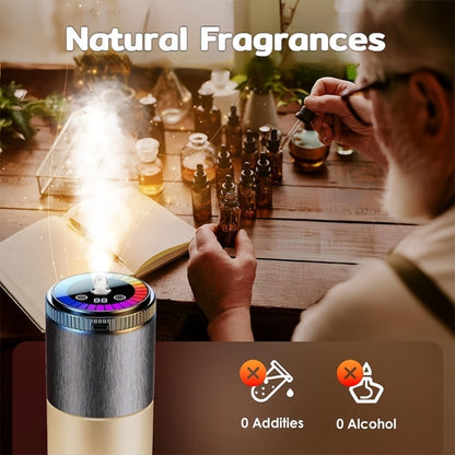 Car Aromatherapy Diffuser with Dynamic Light Show & Starry Sky Mode – Adjustable Scent Intensity, USB Rechargeable, Eliminates Odors, Gardenia, Lavender, Marine & Cologne Scents