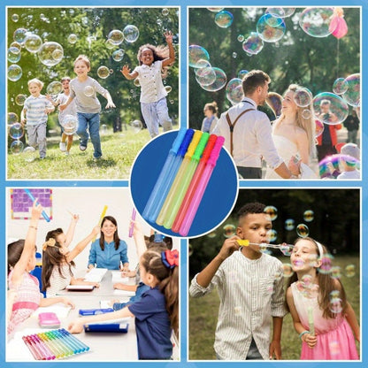Big Bubble Wands Bulk with Refill Solution – 14.6 Inch Giant Bubble Maker 12 or 36 Pack for Kids, Summer Outdoor Party Favor Easter Basket Stuffer Birthday Gift School Activity Supplies