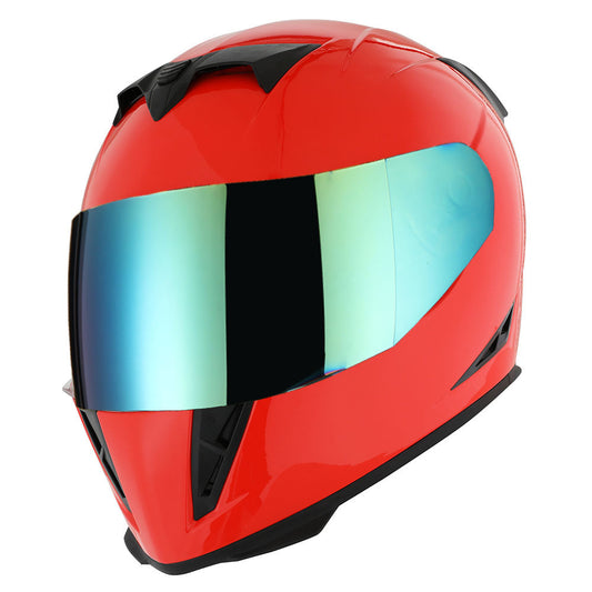Motorcycle Full Face Helmet with Tinted Shield & Spare Clear Shield Quick Release Buckle Lightweight Aerodynamic Removable Washable Interior, Multiple Colors S M L XL