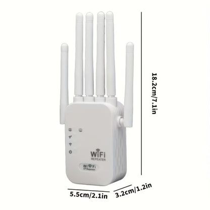 WiFi Range Extender TATOODAA WiFi 6 Dual-Band 2.4/5GHz with Six Antennas, Gigabit Port and AP/Repeater Modes