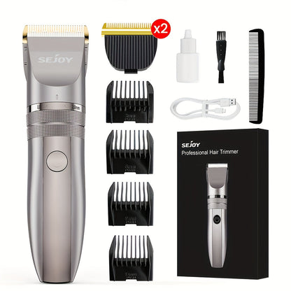 Beard Trimmer for Men Cordless Electric USB Rechargeable with Precision Dial 5-Level Adjustable, Mustache Facial Hair Trimmer Grooming Tool