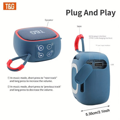 T&G TG659 Mini Bluetooth Speaker IPX4 Waterproof 3W Loud Sound Type-C Rechargeable Wireless Speaker for Pool Party Beach Camping Travel Compatible with Smartphones Tablets TV