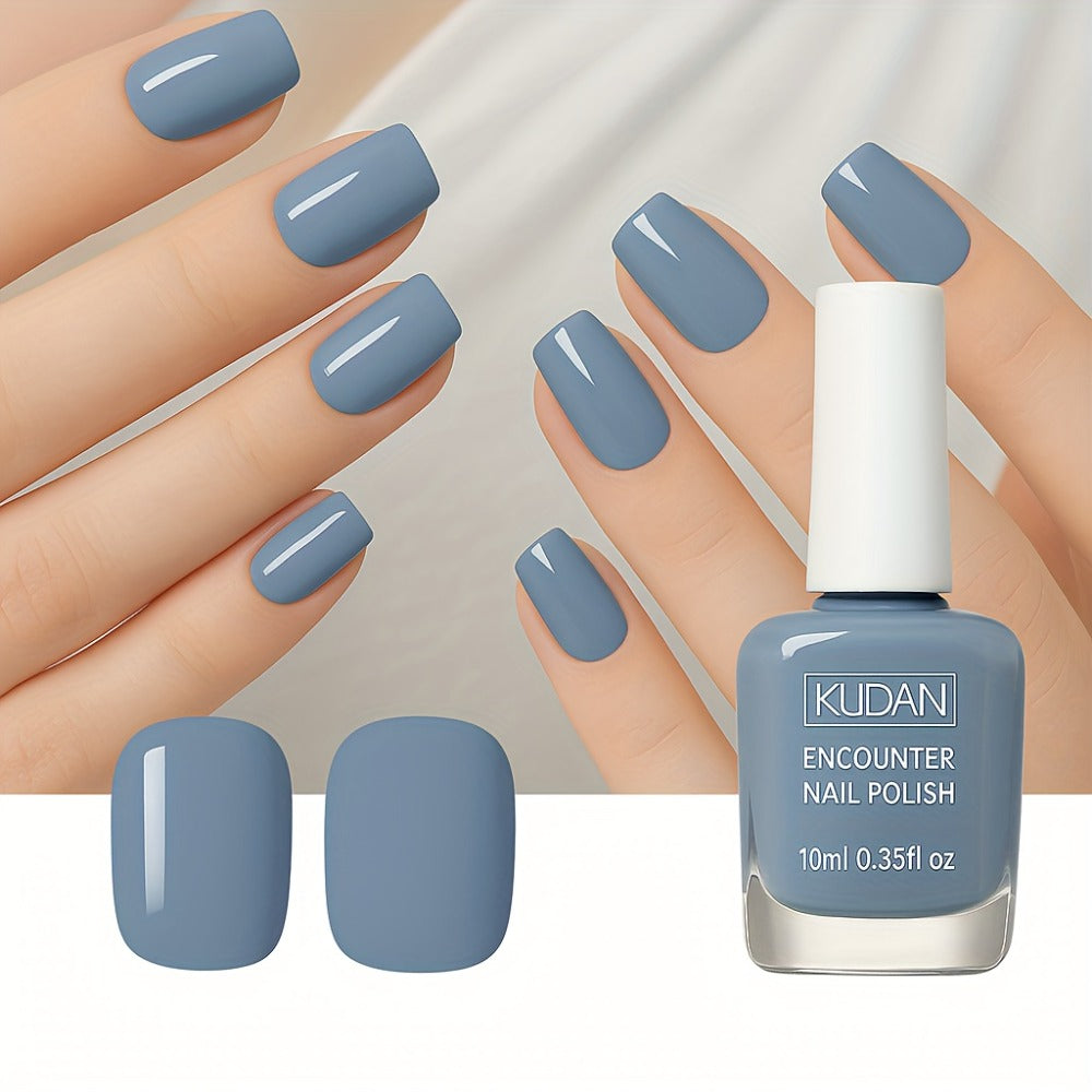 Gel Nail Polish – Grey Blue 0.35oz No Lamp Required Peelable Easy Removal Quick Drying Long-Lasting High Shine DIY Nail Art Salon…