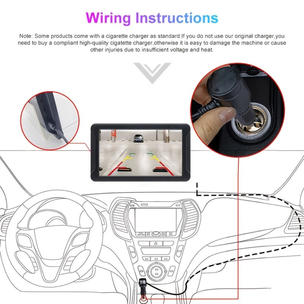 Portable Car GPS Navigation 8" - Wireless CarPlay & Android Auto, HD Touchscreen, Magnetic Mount, Mirror Link, FM Radio, AUX/USB/TF, Backup Camera Included