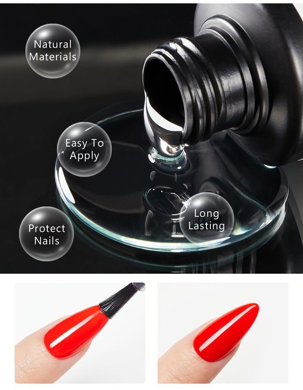 Gel Nail Polish – Gel Nail Top Coat 15ml Super Glossy & Matte Soak-Off LED Base Coat — Long-Lasting Salon Manicure Functional Gel…