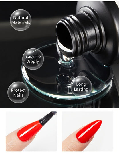 Gel Nail Polish – Gel Nail Top Coat 15ml Super Glossy & Matte Soak-Off LED Base Coat — Long-Lasting Salon Manicure Functional Gel…
