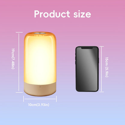 RGB Night Light Touch Control Bedside Lamp 13 Colors 3-Level Dimming LED Desk Lamp USB Powered for Bedroom Kids Room Bathroom Christmas Gift Decor