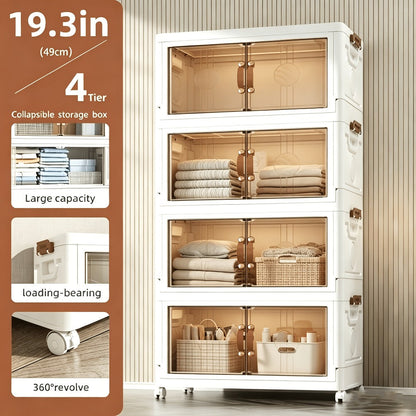 Lidded Rolling Storage Bin System in Seven Two-, Three-, Four- or Five-Tier Configurations