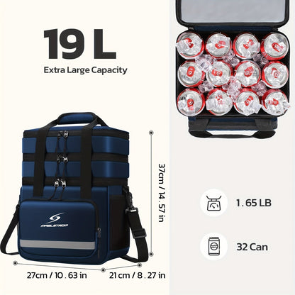 Insulated Lunch Bag for Women Men – Triple Compartment Leakproof Lunch Box with Shoulder Strap, Food-Grade PEVA Lining & 5mm Foam Insulation for Work School