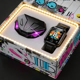 Smart Technology 2-Piece Set: Premium Edition X15 Earbuds + Smartwatch