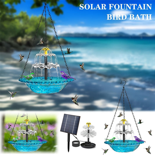Solar Bird Bath Fountain 3-Tier with Pump – Garden Water Feature