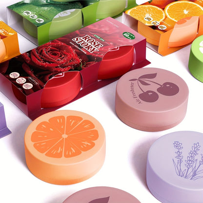 Car Air Freshener 2-Pack Solid Fragrance Jars in Cherry, Lavender, Lime, Rose or Sweet Orange