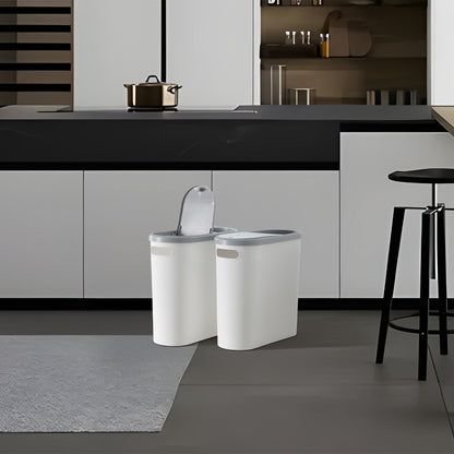 Small Bathroom Trash Can with Built-In Handles Rustproof Space Saving Plastic Waste Bin for Bathroom Laundry Office Includes Trash Bags