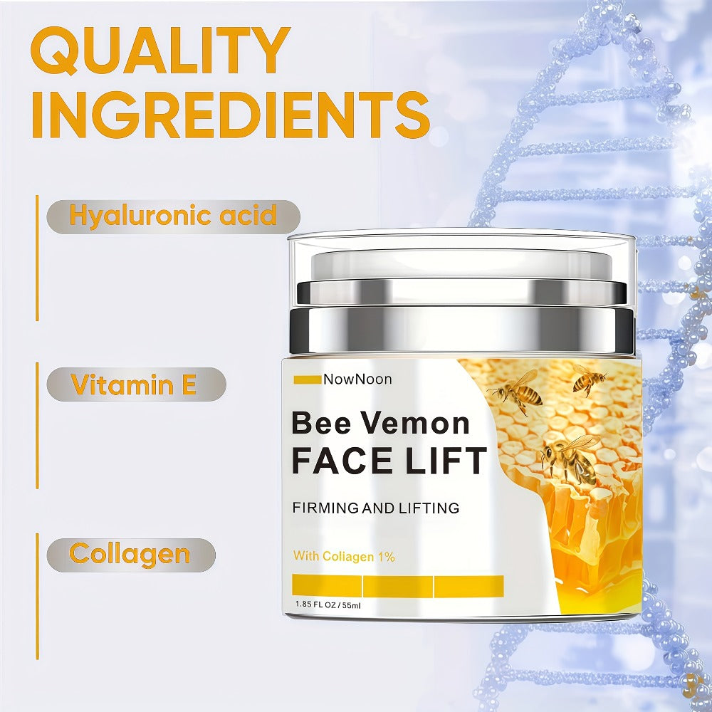 Face Cream Bee Venom 50g Formula with Hyaluronic Acid, Collagen and Vitamin E in Lightweight Texture