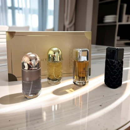 Perfume Gift Set 4 Pieces Travel Size Mini Spray - Long Lasting Fresh Floral Fragrance for Women and Men Unisex Portable Set Mother's Day Valentine Birthday