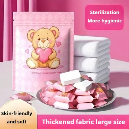 Disposable Face Towels 180 Pcs Soft Thickened Cotton Compressed Cleansing Towel for Women Men All Skin Types Travel Portable Facial Wipes 3 Packs 60 Pcs Each