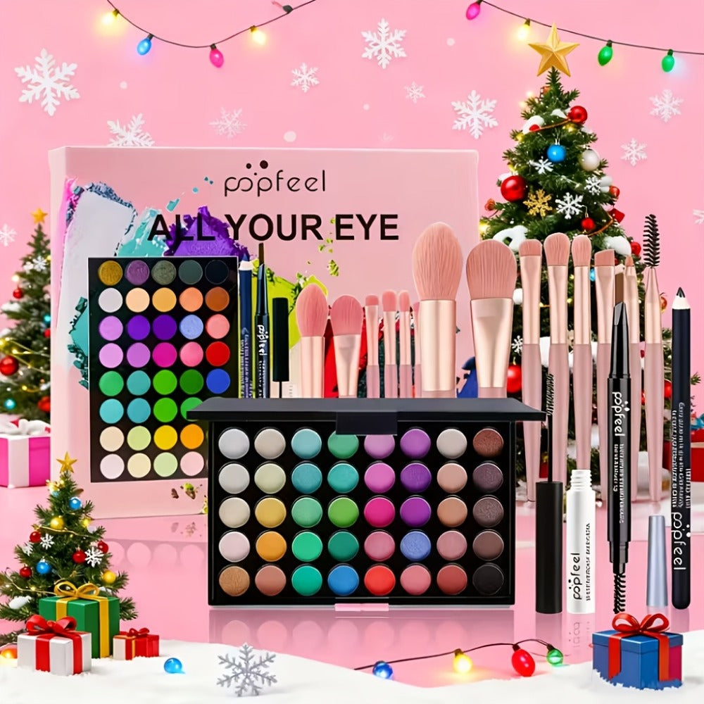 Makeup Kit with Foundation Blush Eyeshadow Palette Mascara and Brush for Women Beginners Gift