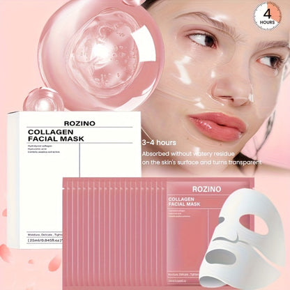Collagen Sleeping Mask 20pcs Hyaluronic Acid Aloe Vera Deeply Moisturizing Overnight Hydrating Night Mask for Sensitive All Skin Types ROZINO 25ml per Pack Women