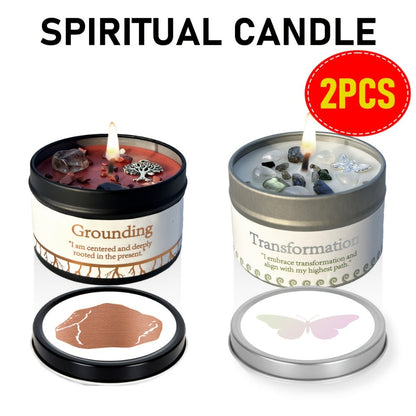 3oz Decorative Tin Candle or Two-Piece Crystal and Guidance Card Set with Multiple Label Pairings