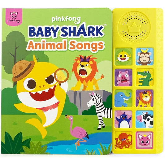 Baby Shark Sound Book for Toddlers — Pinkfong 10-Button Interactive Animal Songs Sing-Along Nursery Rhymes Learning Book Kids Ages 1-3, Birthday Baby Shower Christmas Gift