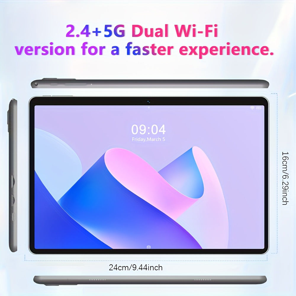 CRELANDER 10.1 Inch Android 15 Tablet 2-in-1 with Wireless Keyboard, Mouse, Case & Stylus | 128GB ROM 12GB RAM 1TB Expandable, Quad Core, Dual Camera, 2.4+5G Wi-Fi, IPS HD Display, GMS Certified