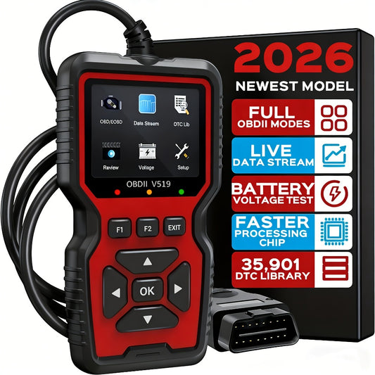 OBD2 Scanner Tool V519 - Professional Code Reader for Check Engine Light, Live Data & Diagnostic Trouble Codes | Works on All 1996+ Cars
