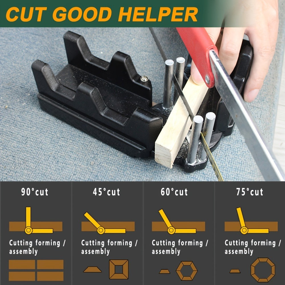 Two-in-One Adjustable Miter Angle Measuring and Cutting Guide for 45- to 180-Degree Layout Work