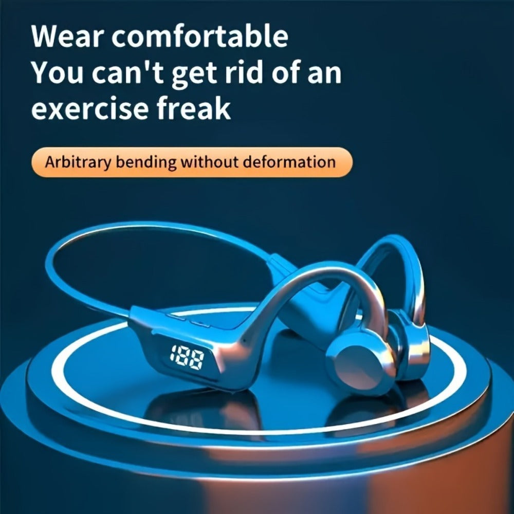 Open Ear Sports Headphones with Microphone 15-Hour Battery True Wireless Bluetooth Earphones for Running Exercising Cycling Gym Workout Awareness Mode