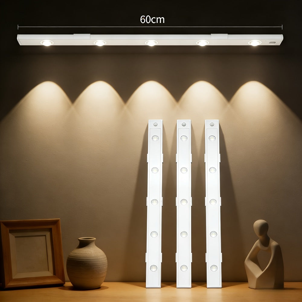Rechargeable Motion Sensor Cabinet Lights with Dimming and Three Modes in Four Size, Color and Pack Options