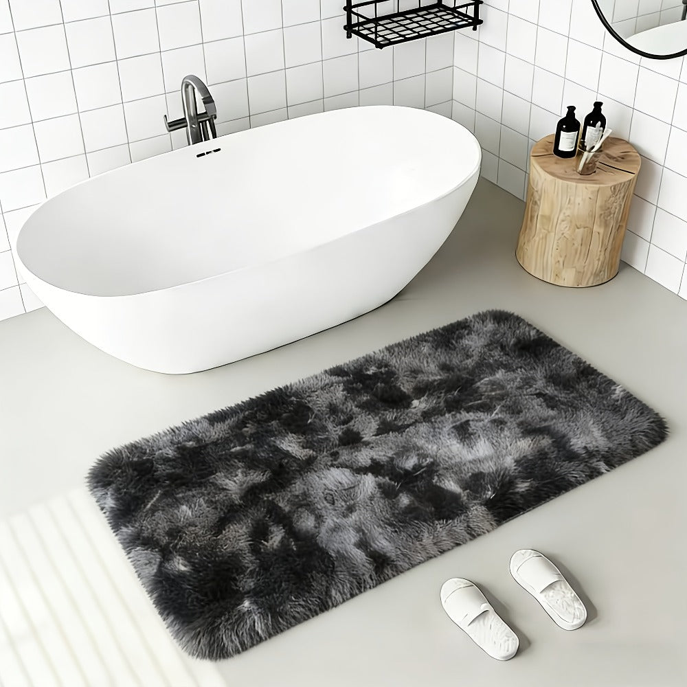 Area Rug Fluffy Tie-Dye Machine-Woven Mat at 1000 g/m² in Eight Colors and Three Indoor Sizes