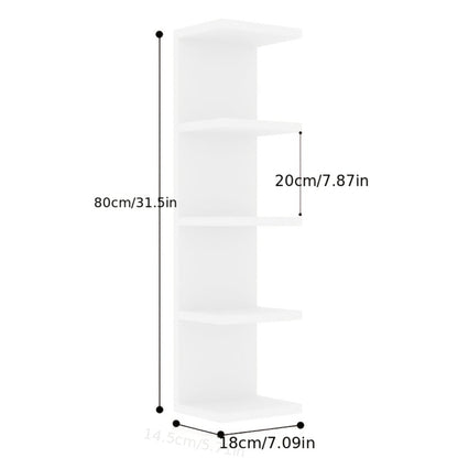 5-Tier Floating Wall Shelf Wall-Mounted Storage Rack 31.5" - Space Saving Display Shelves for Bedroom Living Room Oak Finish Easy Install Thickened Suspended Wall Organizer