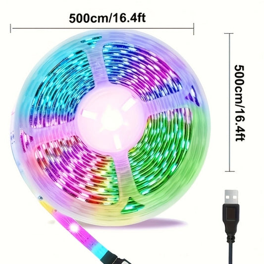 RGB LED Strip Lights 32.8ft Bluetooth Music Sync - 5050 Color Changing Tape Light, 44-Key IR Remote