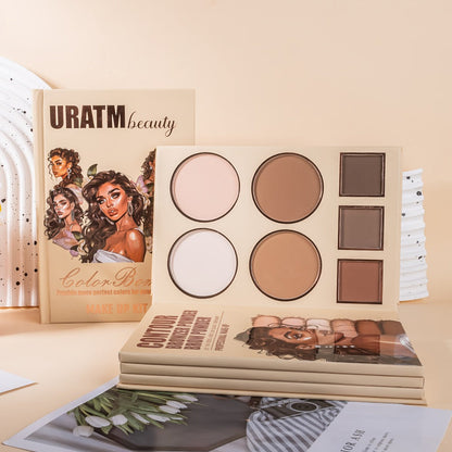 Eyeshadow Palette URATM Beauty 43-Color Book-Style Folding Makeup Kit with Eye and Face Color Pan Groups