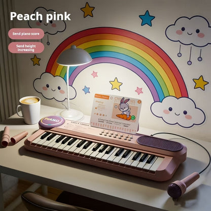 Kids Electronic Keyboard Piano 37 Keys with Microphone, Multi-Function Musical Instrument Toy for Children, Educational Music Gift for Boys & Girls, Birthday Christmas Holiday Gift, Sky Blue, Rose Red, Pink