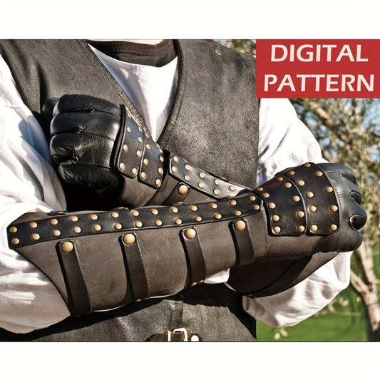 Medieval Rivet Wrist Guard Leather Bracer – Viking Renaissance Retro Arm Guard with Riveted Detail for Men, Halloween Cosplay, LARP, Renaissance Fair, Father's Day & Christmas Gift