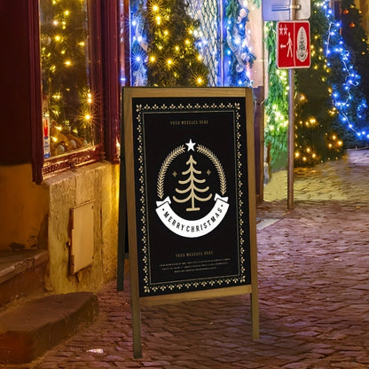 A-Frame Chalkboard Sign Double Sided Magnetic Wooden Standing Blackboard Menu Display Board for Entryways, Bedrooms and Living Spaces