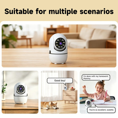Indoor Security Camera with 355° Pan-Tilt, Color Night Vision, Two-Way Audio and Pack Options